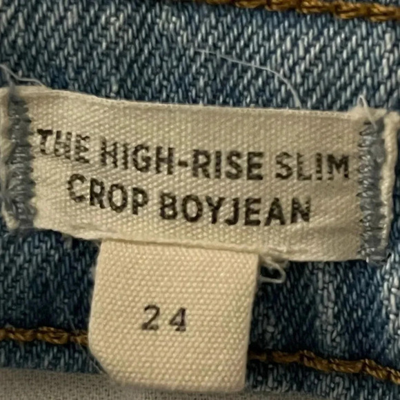 Madewell 90’s High Rise Slim Crop BoyJean - Size 24‎ Light Wash - Picture 10 of 14